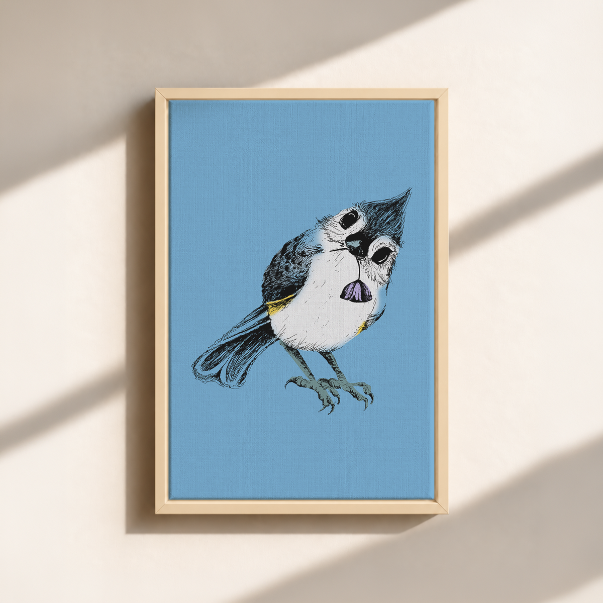 Bird Stare Canvas Print (Framed)