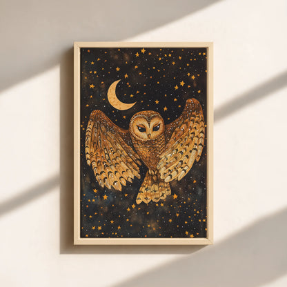 Mystical Owl Canvas Print (Framed)