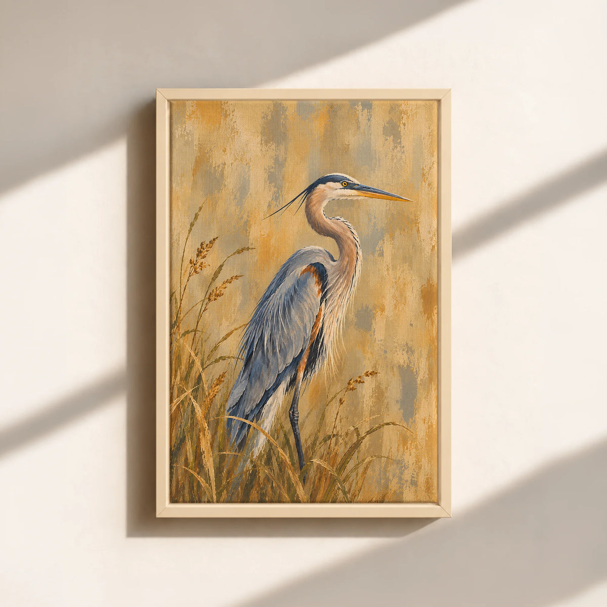 The Great Blue Heron Framed Canvas Print
