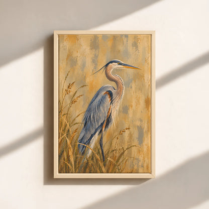 The Great Blue Heron Framed Canvas Print