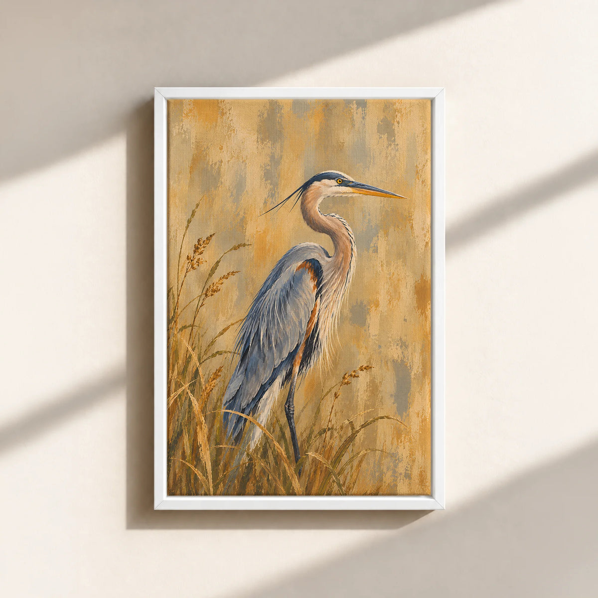The Great Blue Heron Framed Canvas Print