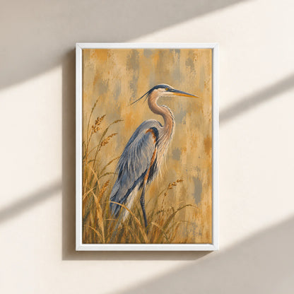 The Great Blue Heron Framed Canvas Print