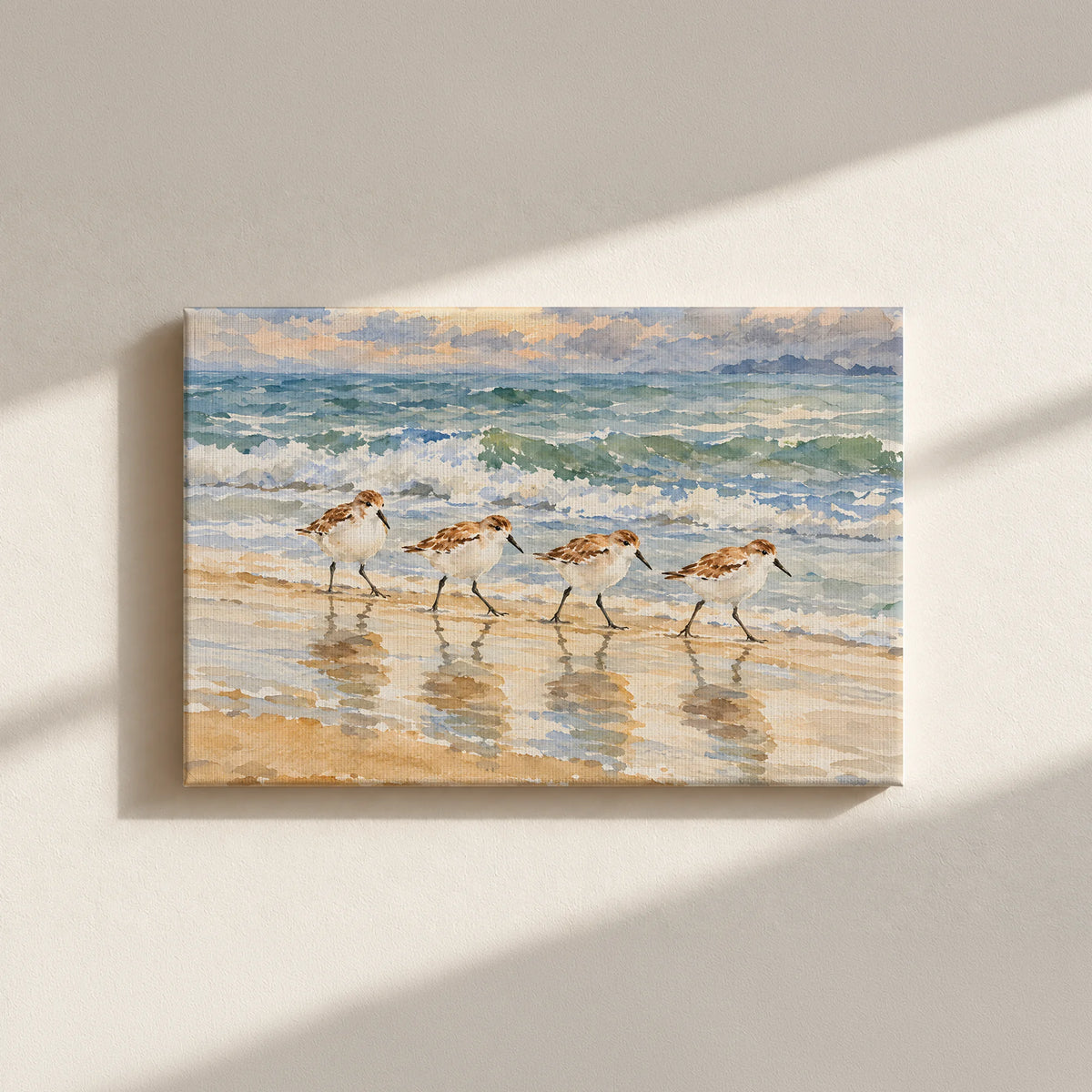 Sandpipers By The Shore Canvas Print