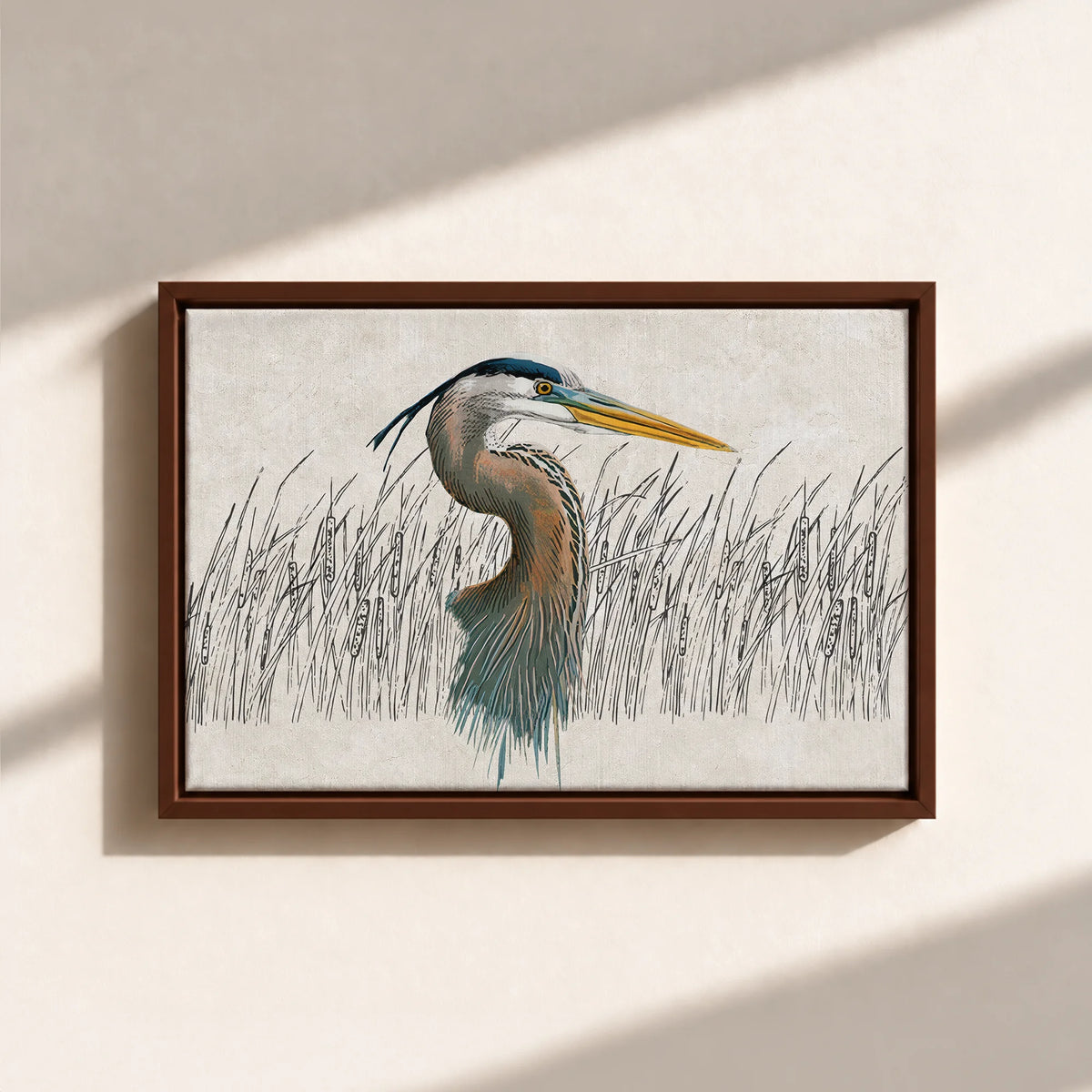 Great Blue Heron Canvas Print (Framed)