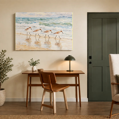 Sandpipers By The Shore Canvas Print