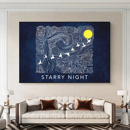 Starry Night Framed Canvas Print