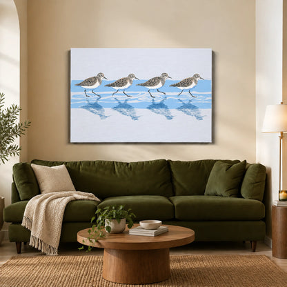 Tidewalking Sandpipers Canvas Print