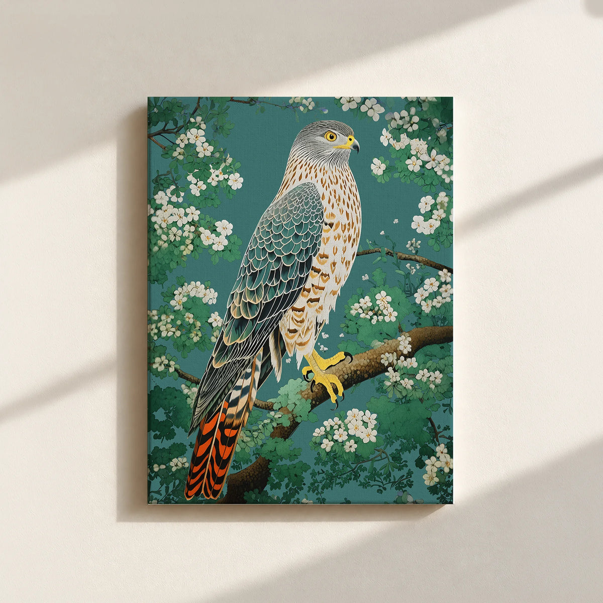 Hawk in Bloom Canvas Print