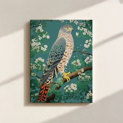 Hawk in Bloom Canvas Print