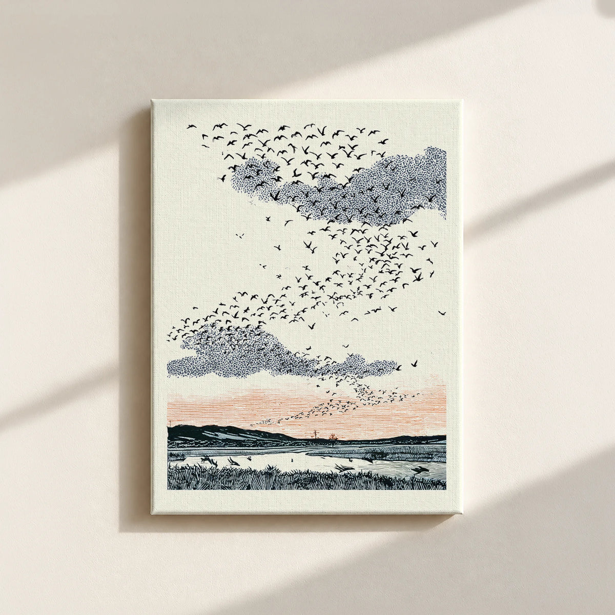 Migrating Wild Ducks Canvas Print