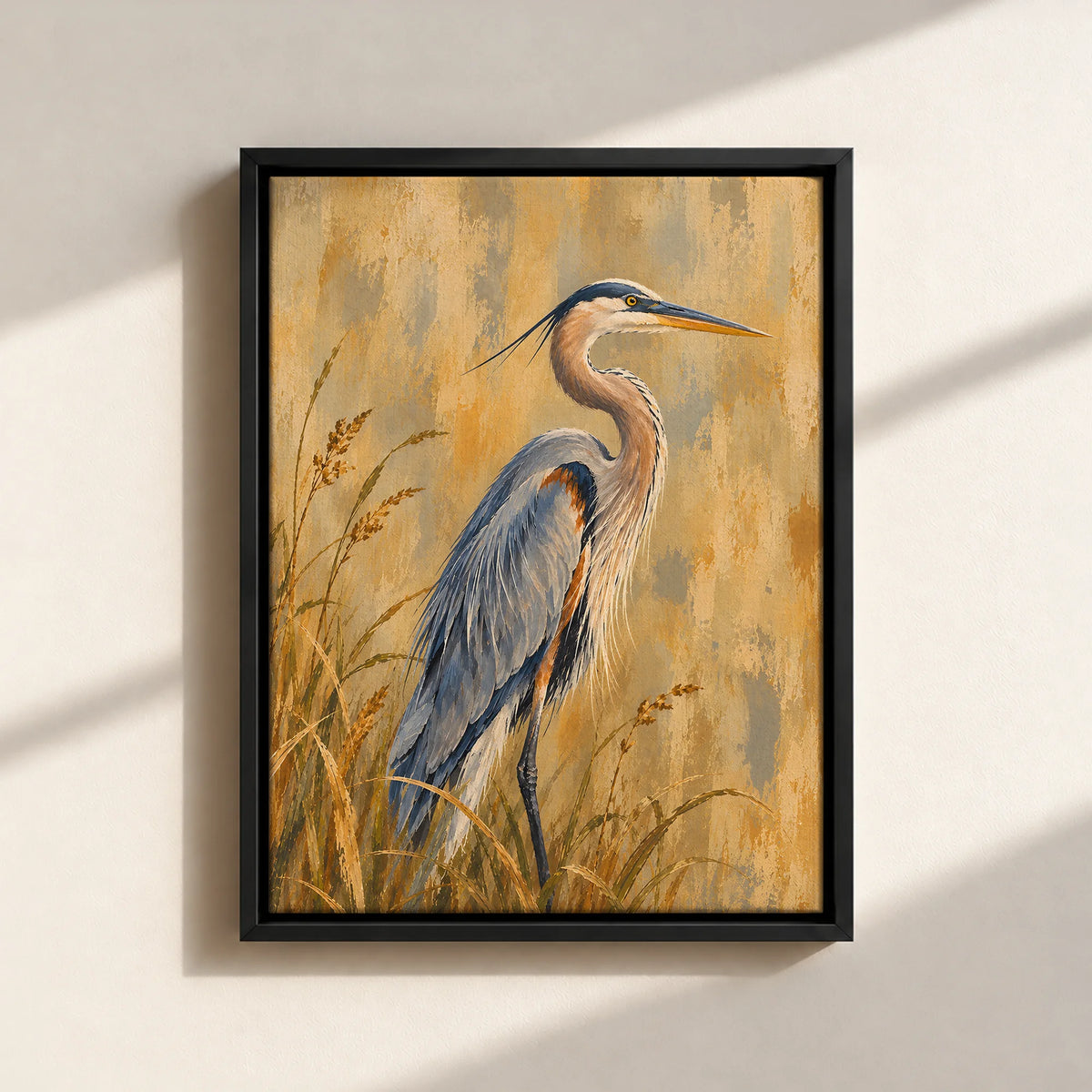 The Great Blue Heron Framed Canvas Print