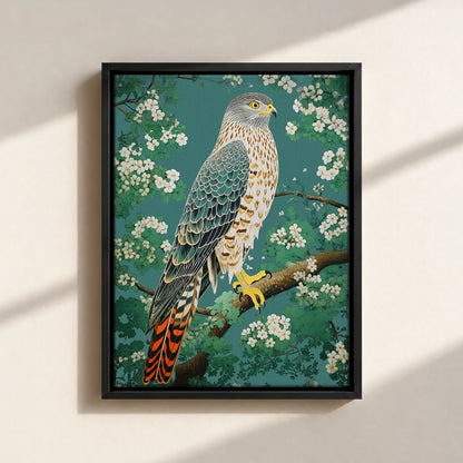 Hawk in Bloom Canvas Print (Framed)