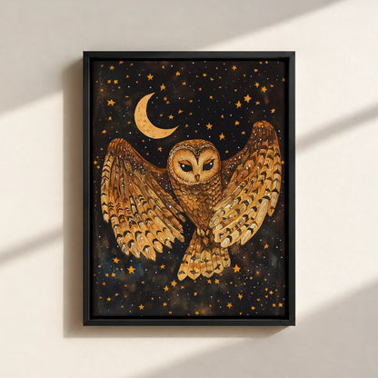 Mystical Owl Canvas Print (Framed)