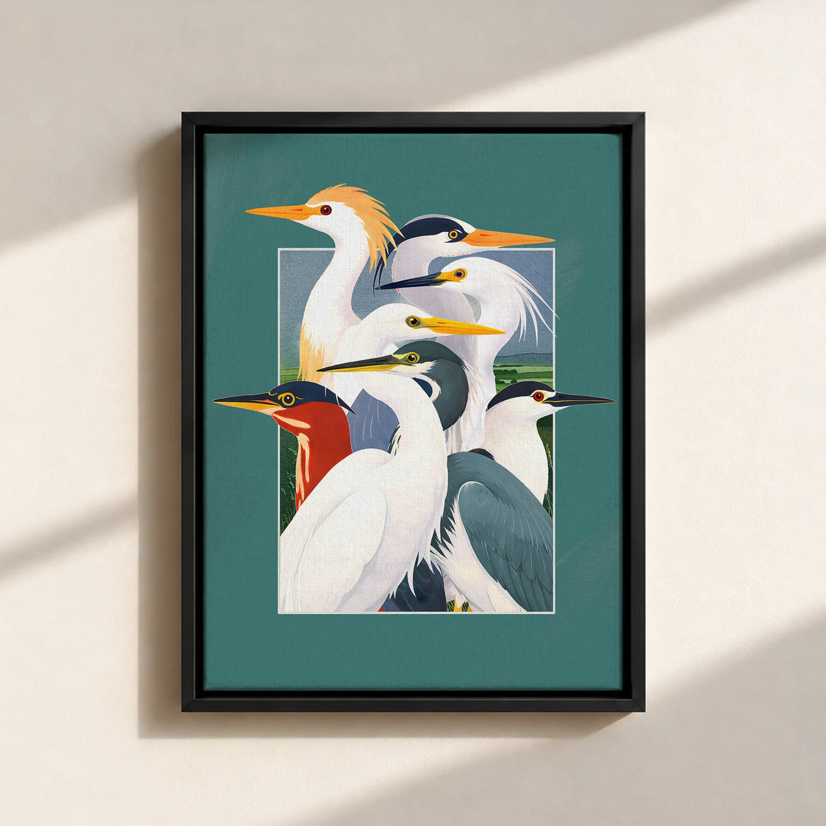 Wetland Assembly Canvas Print (Framed)
