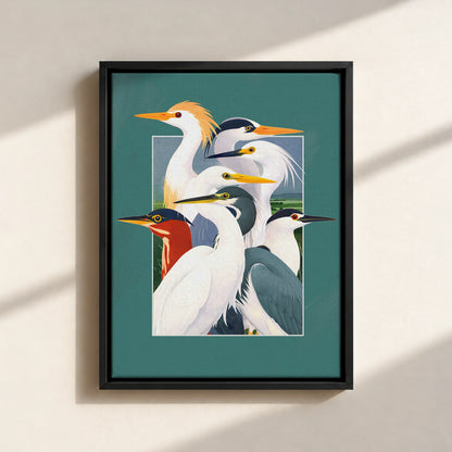 Wetland Assembly Canvas Print (Framed)