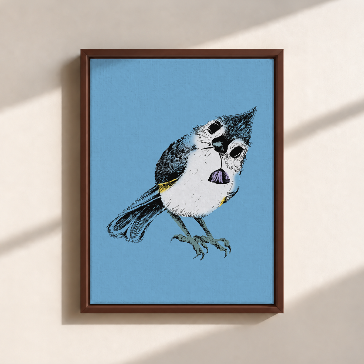 Bird Stare Canvas Print (Framed)