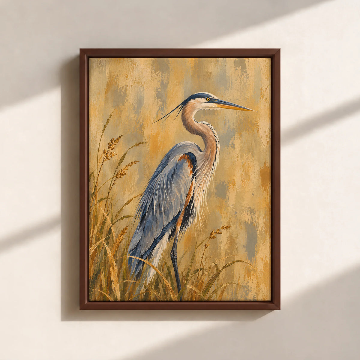 The Great Blue Heron Framed Canvas Print