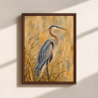 The Great Blue Heron Framed Canvas Print