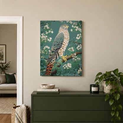 Hawk in Bloom Canvas Print