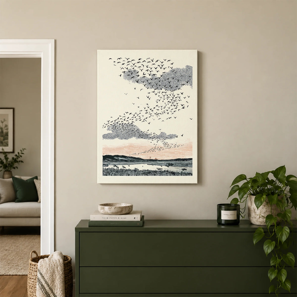 Migrating Wild Ducks Canvas Print