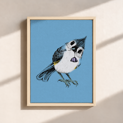 Bird Stare Canvas Print (Framed)