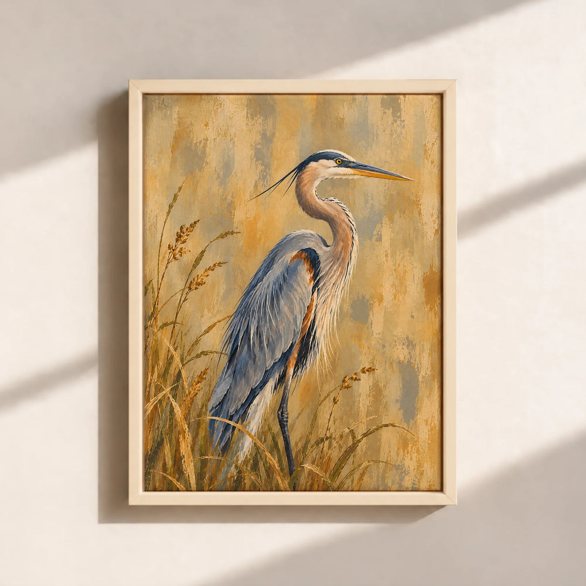 The Great Blue Heron Framed Canvas Print