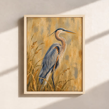 The Great Blue Heron Framed Canvas Print