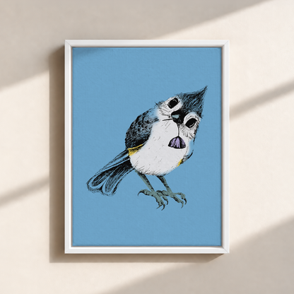 Bird Stare Canvas Print (Framed)