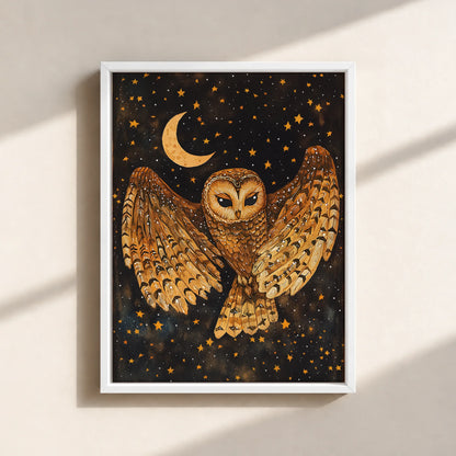 Mystical Owl Canvas Print (Framed)