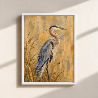 The Great Blue Heron Framed Canvas Print