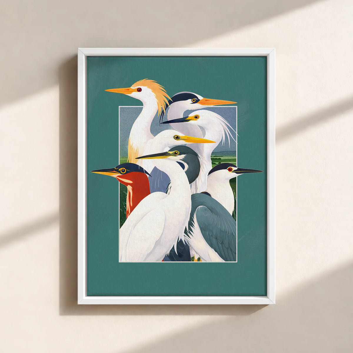 Wetland Assembly Canvas Print (Framed)