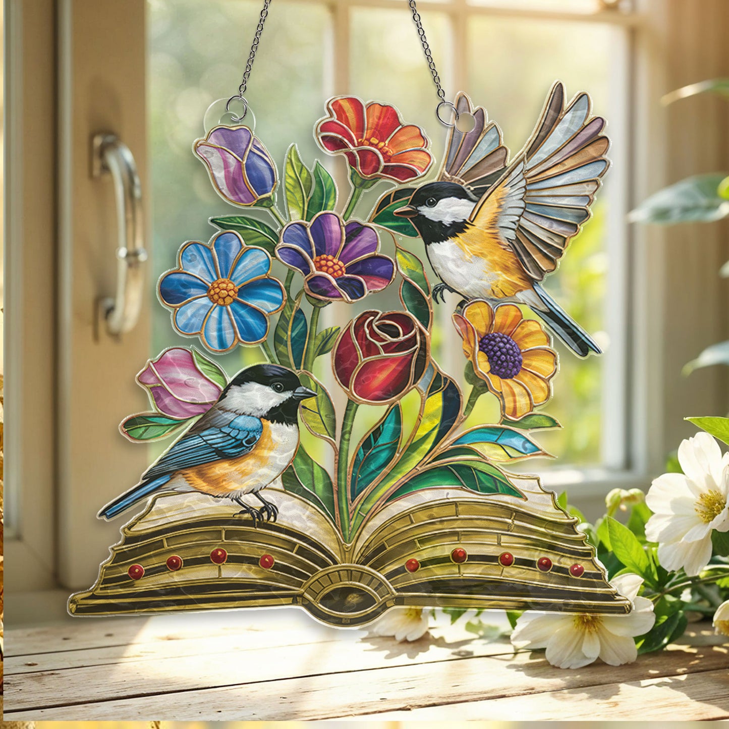 Chickadee's Magic Book Suncatcher