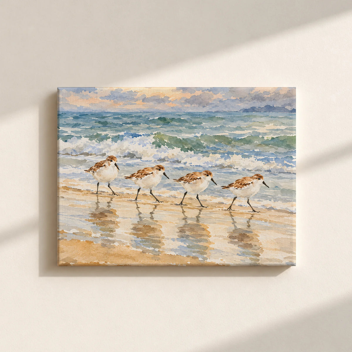 Sandpipers By The Shore Canvas Print