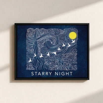 Starry Night Framed Canvas Print