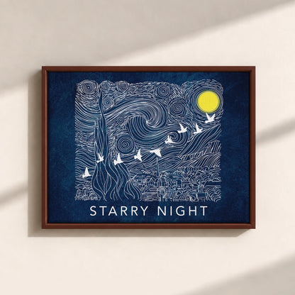 Starry Night Framed Canvas Print