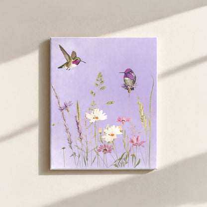 Hummingbirds And Wildflowers Canvas Print