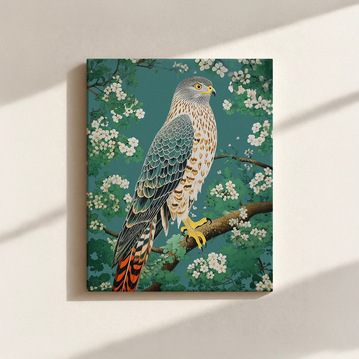 Hawk in Bloom Canvas Print