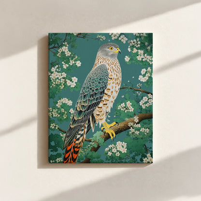 Hawk in Bloom Canvas Print
