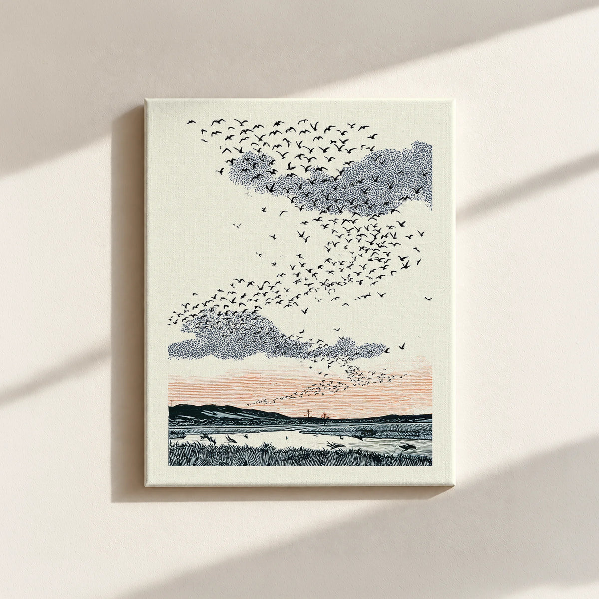 Migrating Wild Ducks Canvas Print