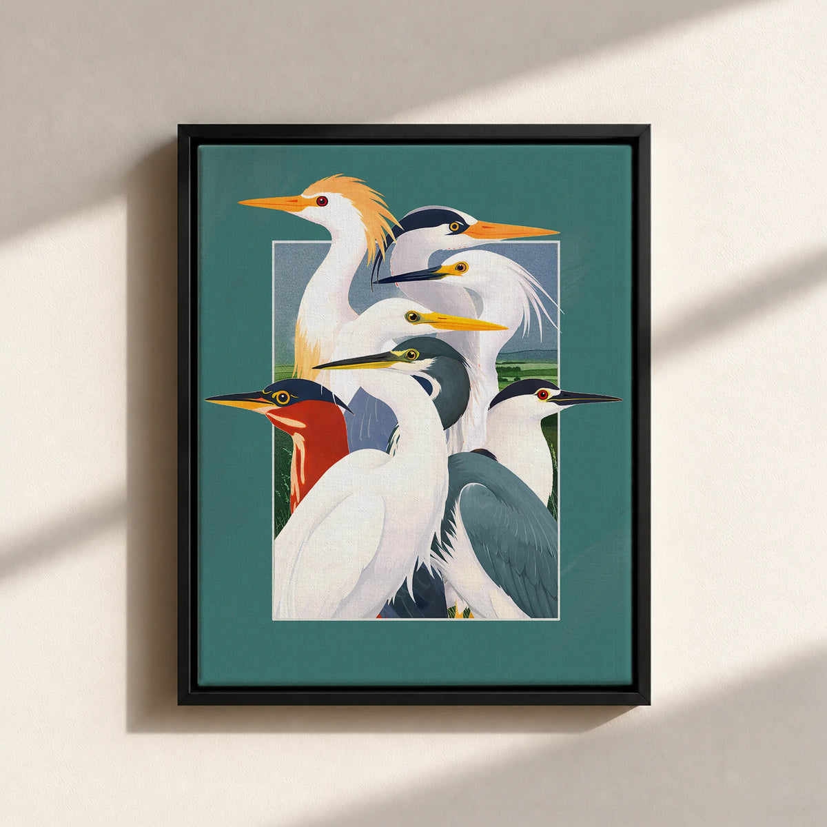 Wetland Assembly Canvas Print (Framed)