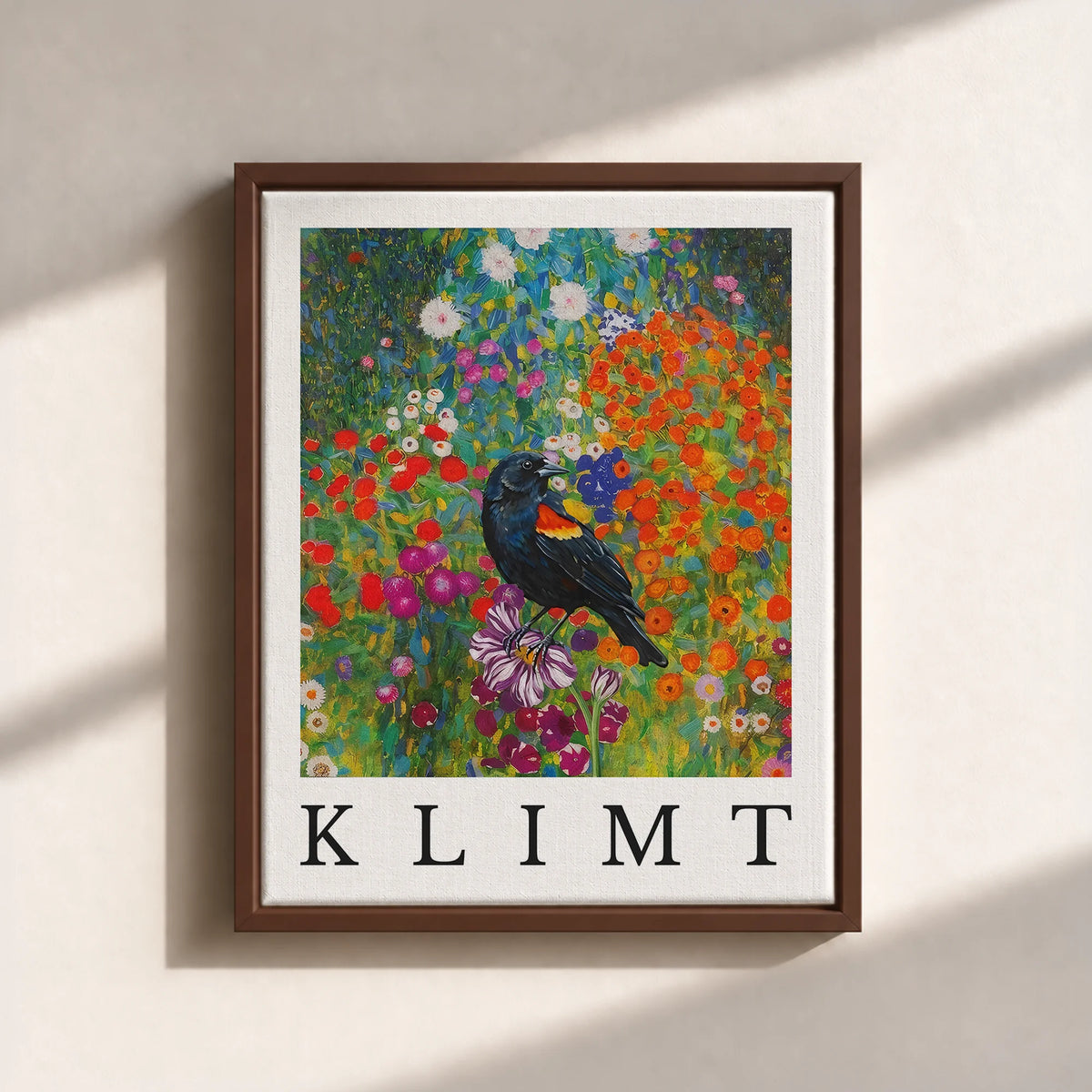 Klimt Blackbird Canvas Print (Framed)