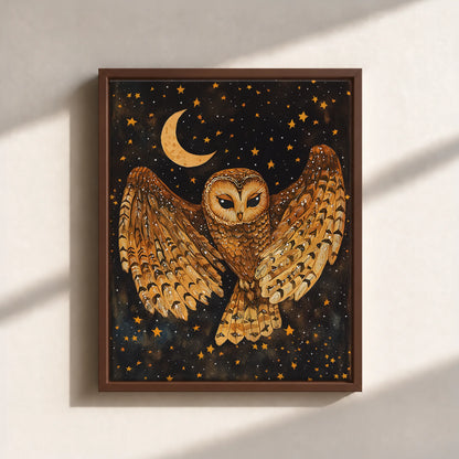 Mystical Owl Canvas Print (Framed)