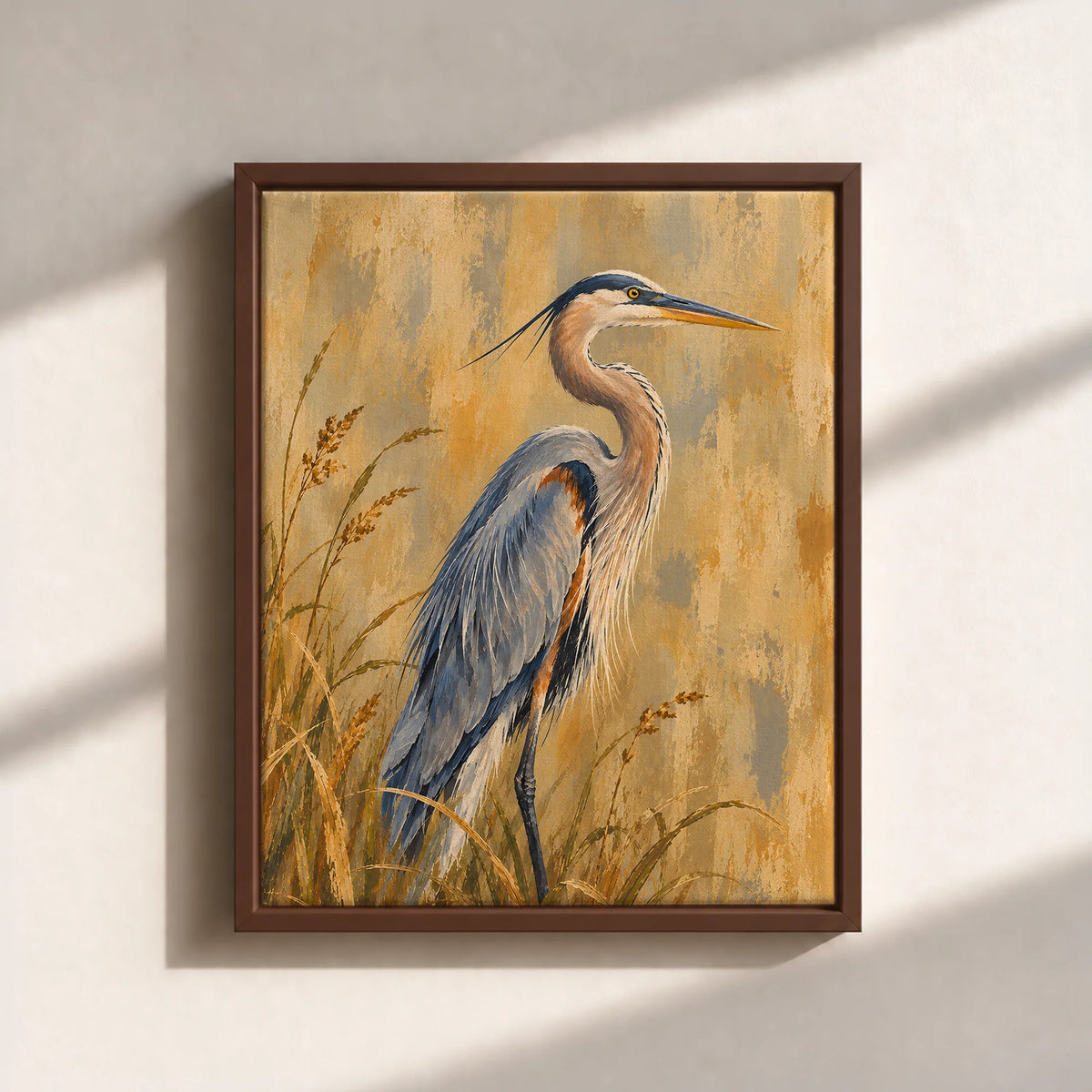 The Great Blue Heron Framed Canvas Print