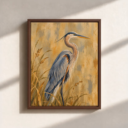 The Great Blue Heron Framed Canvas Print