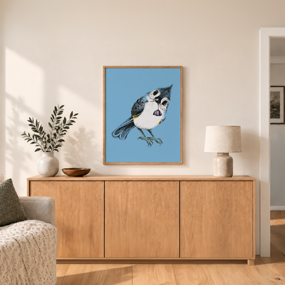 Bird Stare Canvas Print (Framed)