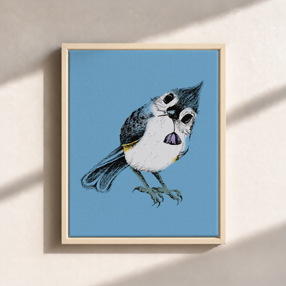 Bird Stare Canvas Print (Framed)