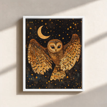 Mystical Owl Canvas Print (Framed)