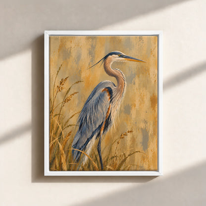 The Great Blue Heron Framed Canvas Print
