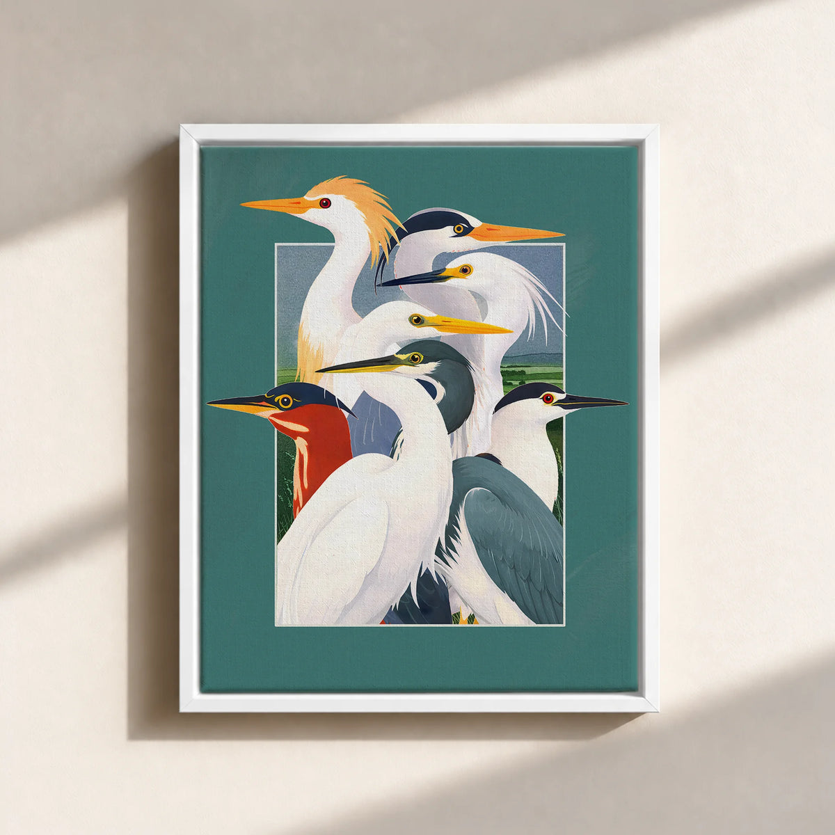 Wetland Assembly Canvas Print (Framed)
