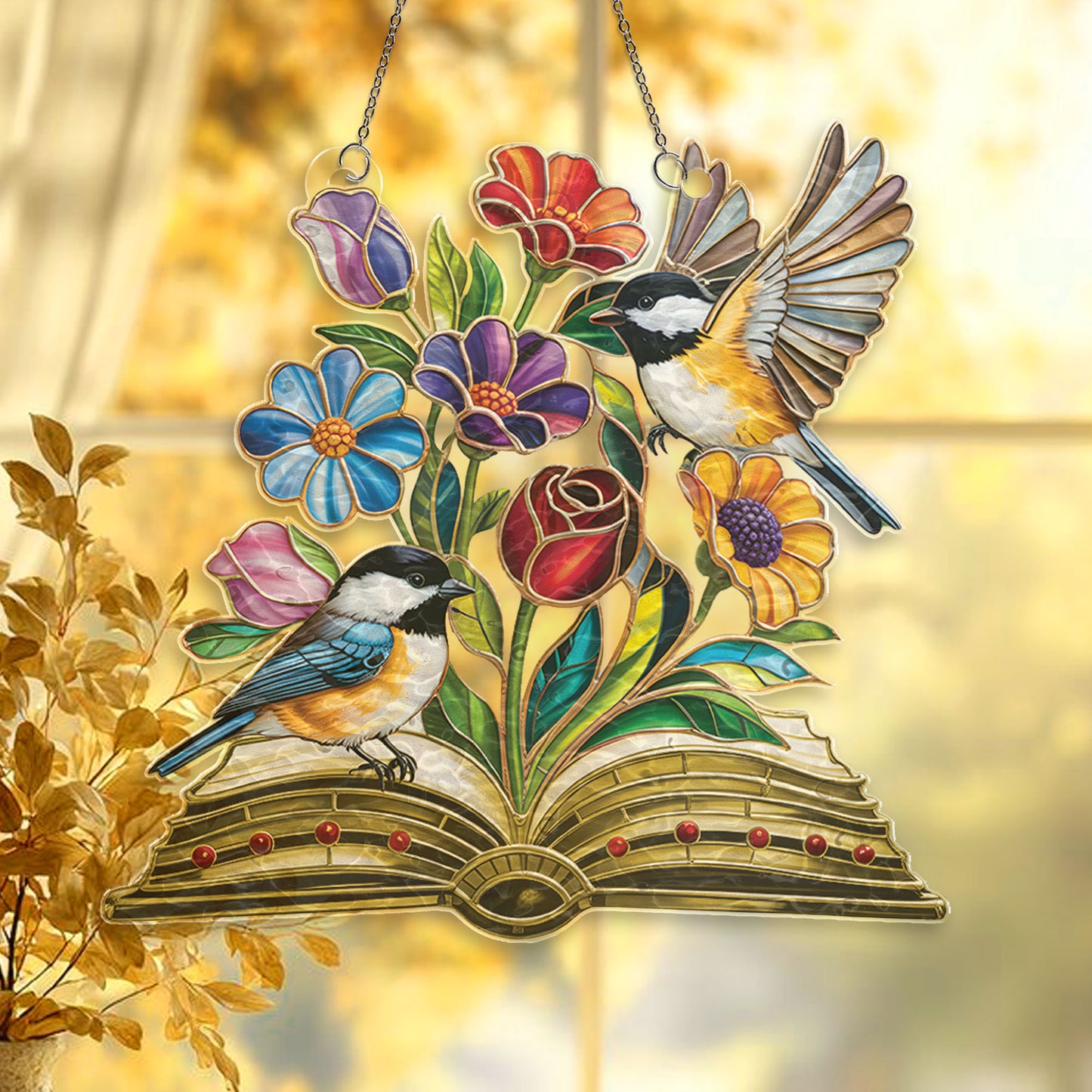 Chickadee's Magic Book Suncatcher